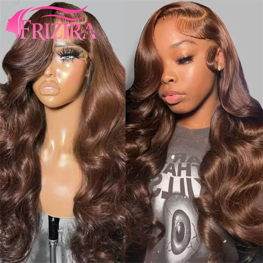 

Парик из натуральных волос 13x6 HD Lace Front, 30 дюймов, 13x4 Lace Frontal, шоколадно-коричневый, бразильская волна, парик из натуральных волос