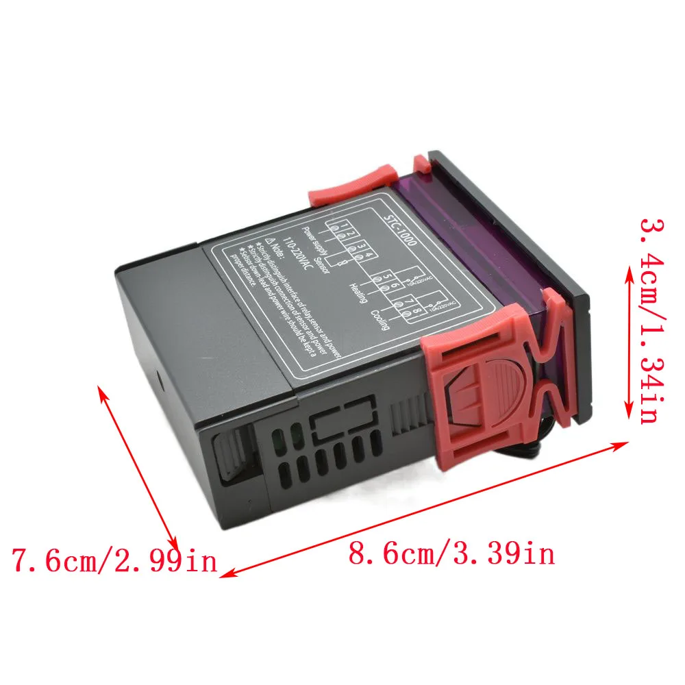 2pcs/pack  STC-1000 AC 110-220V 10A Thermostat Temperature Control Module with LCD Display and NTC Sensor LTFSM0004