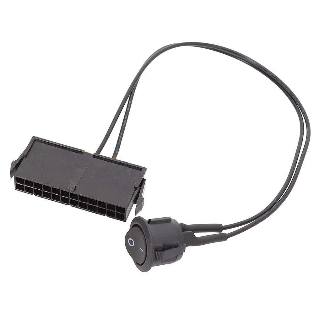 Probador de arranque de fuente de alimentación PSU ATX hembra de 24 Pines, Cable de interruptor de encendido y apagado de puente de arranque, 18awg, 30CM