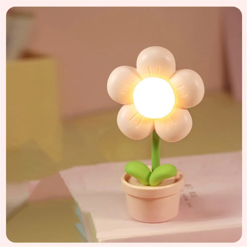 Creative Cute Mini Night Light Cartoon Flower Puppy Dinosaur  Desktop Decor Lamp Home Table Lamp Bedroom Bedside Lamp Gifts