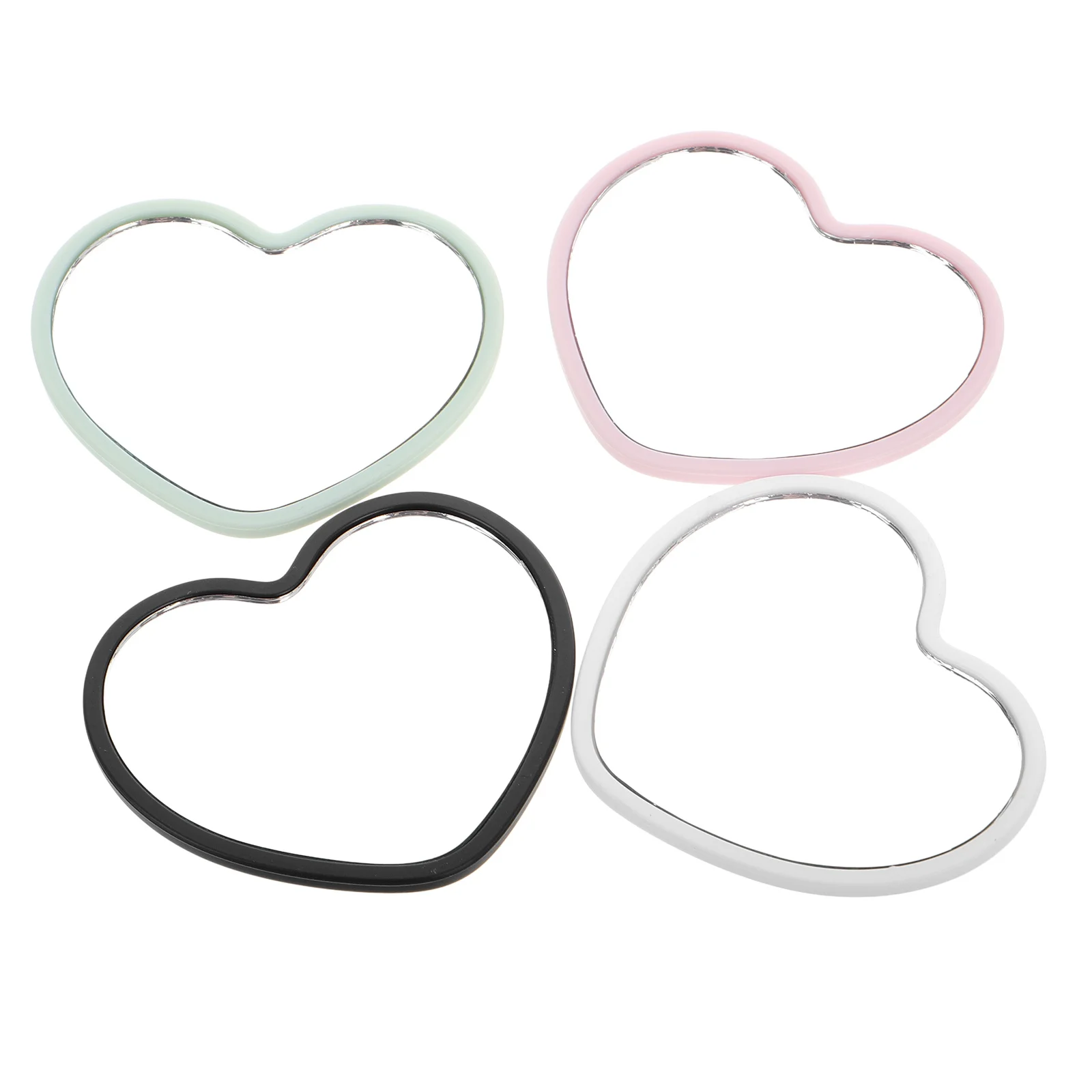 

4Pcs Heart Shaped Mirrors Compact Portable Mini Makeup Mirror for Girls Travel Purse Handheld Aesthetic Mirror