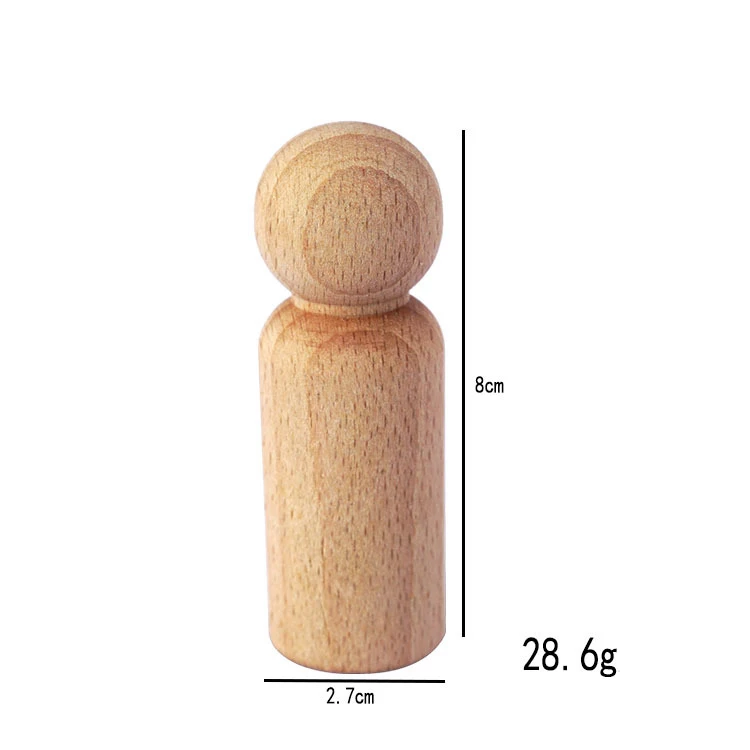 20st Houten Peg Pop Beuken Onvoltooide Houten Vormen Morden Craft Houten Losse Onderdelen DIY Accessoires voor Huisdecoratie