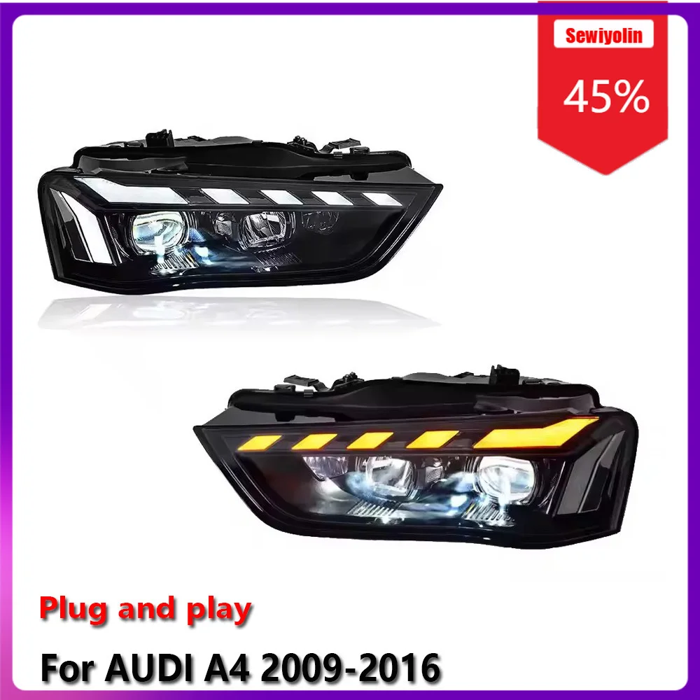 

Sewiyolin Car LED Lamp Headlights Assemblies For Audi A4 B8 B8.5 DRL 2013-2016 Modified Head Lamp S4 Projector Lens