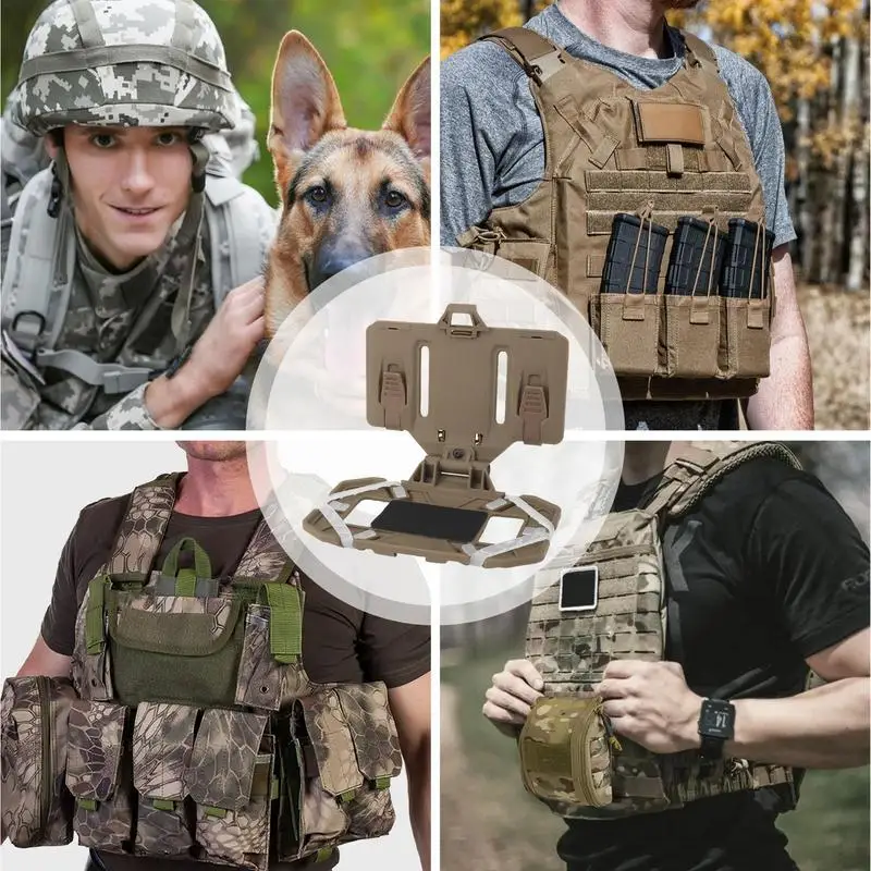 Airsoft Plate Carrier Molles Phone Carrier Outdoor Navigation Board Foldable Holder Chest Rig Mount Vest Phone Rack Tacticals