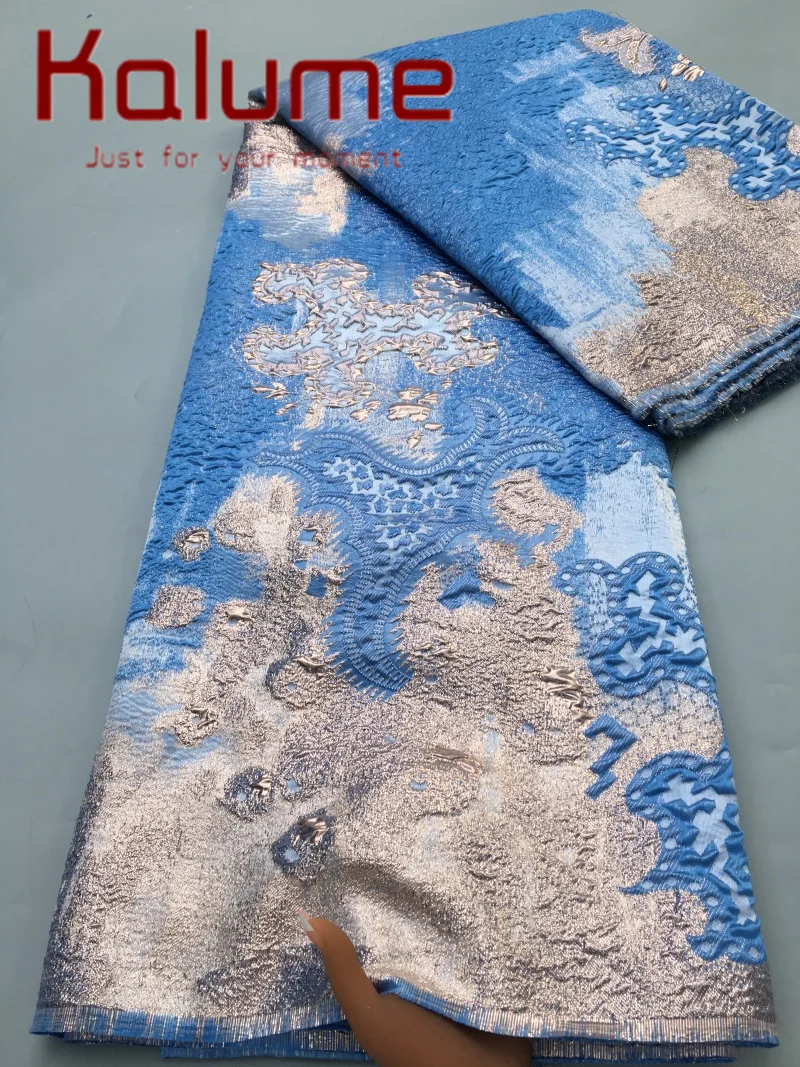 

Kalume нигерийская парча жаккардовая кружевная ткань 2026 Высококачественная африканская кружевная ткань из органзы для шитья роскошных вечерних платьев миди