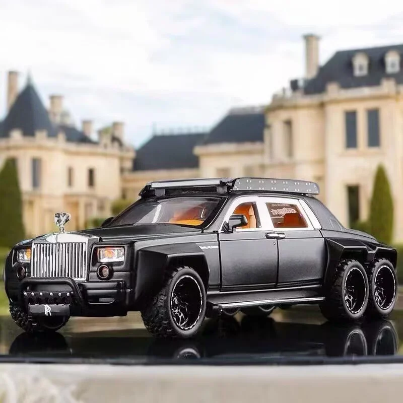 1:32 Rolls-Royce Phantom 6*6 Pickup Alloy Car Model Diecast Metal Off-road Vehicle Car Model Simulation Collection Kids Toy Gift