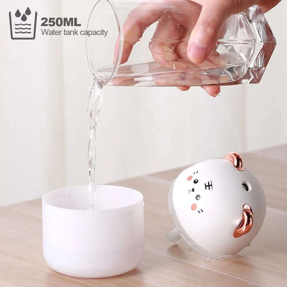 Desktop Humidifier With Colorful Ambient Light 250ml Capacity Aroma Diffuser for Home Aromatherapy Humidifiers Diffusers Bedroom