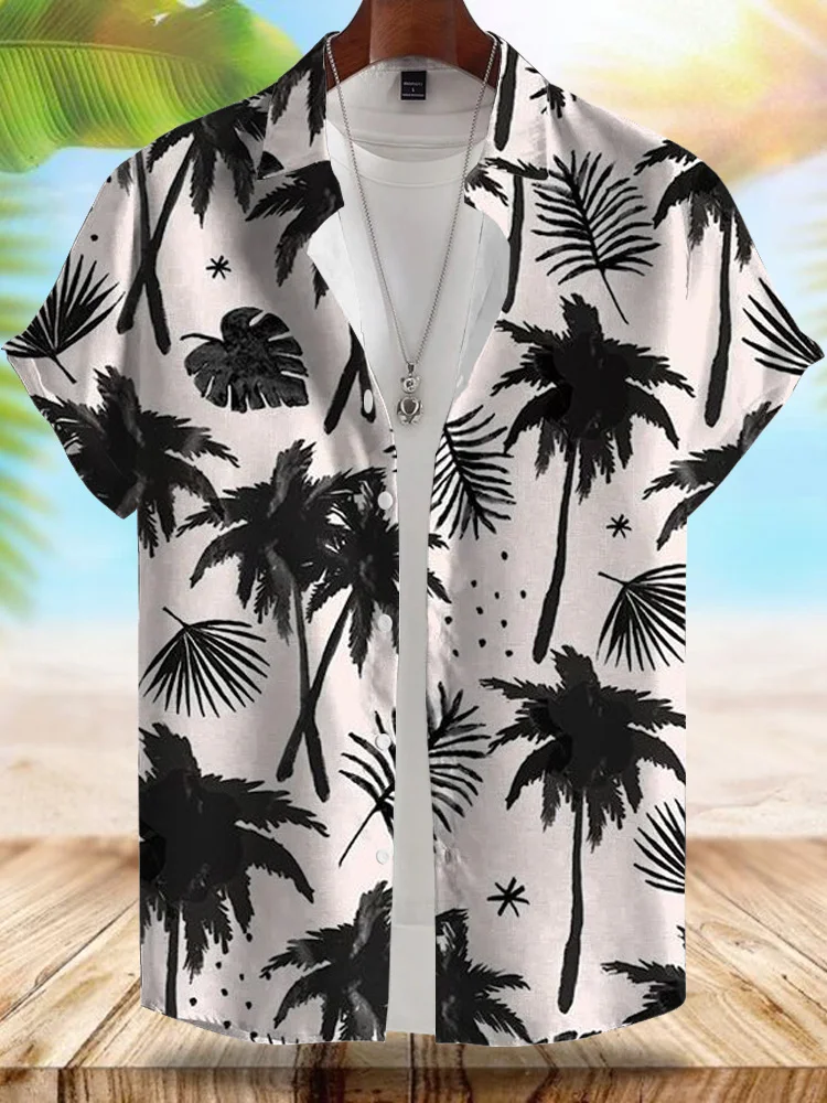 Hawaiian Style Men's Casual Shirt Fashionable And Comfortable Shirt Summer Daily Urban Street Men's Short-sleeved Casual Shirt