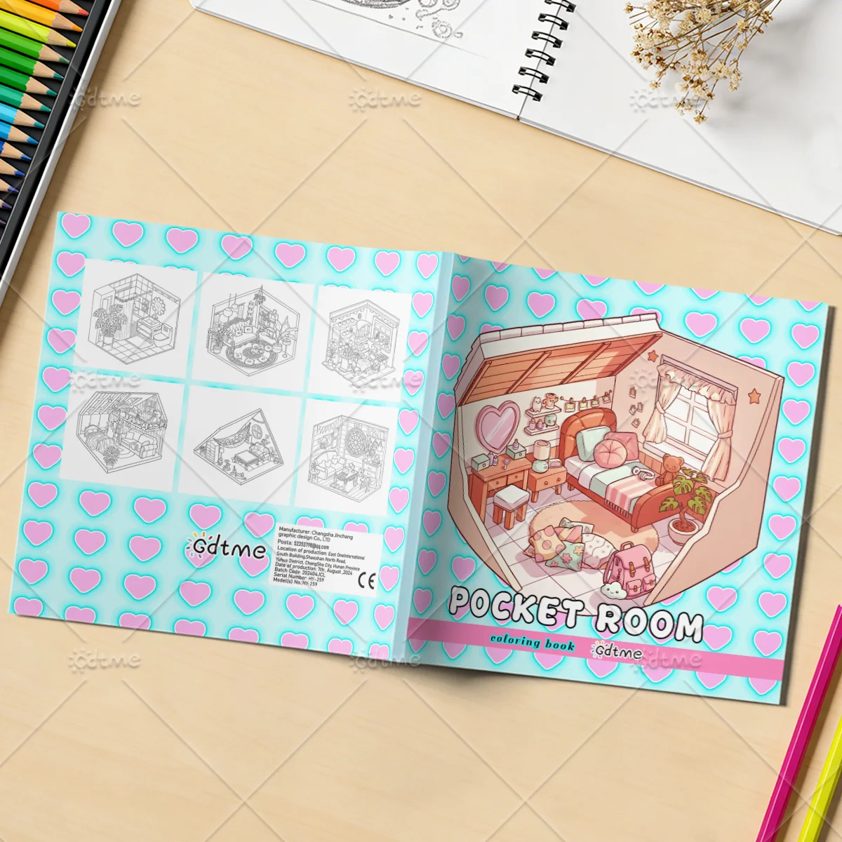 POCKET ROOM Malbuch mit Auffälligen und Einfachen Mustern für Erwachsene Niedliches Zeichenbuch Perfektes Geschenk für Partys und Geburtstage – Detail 2