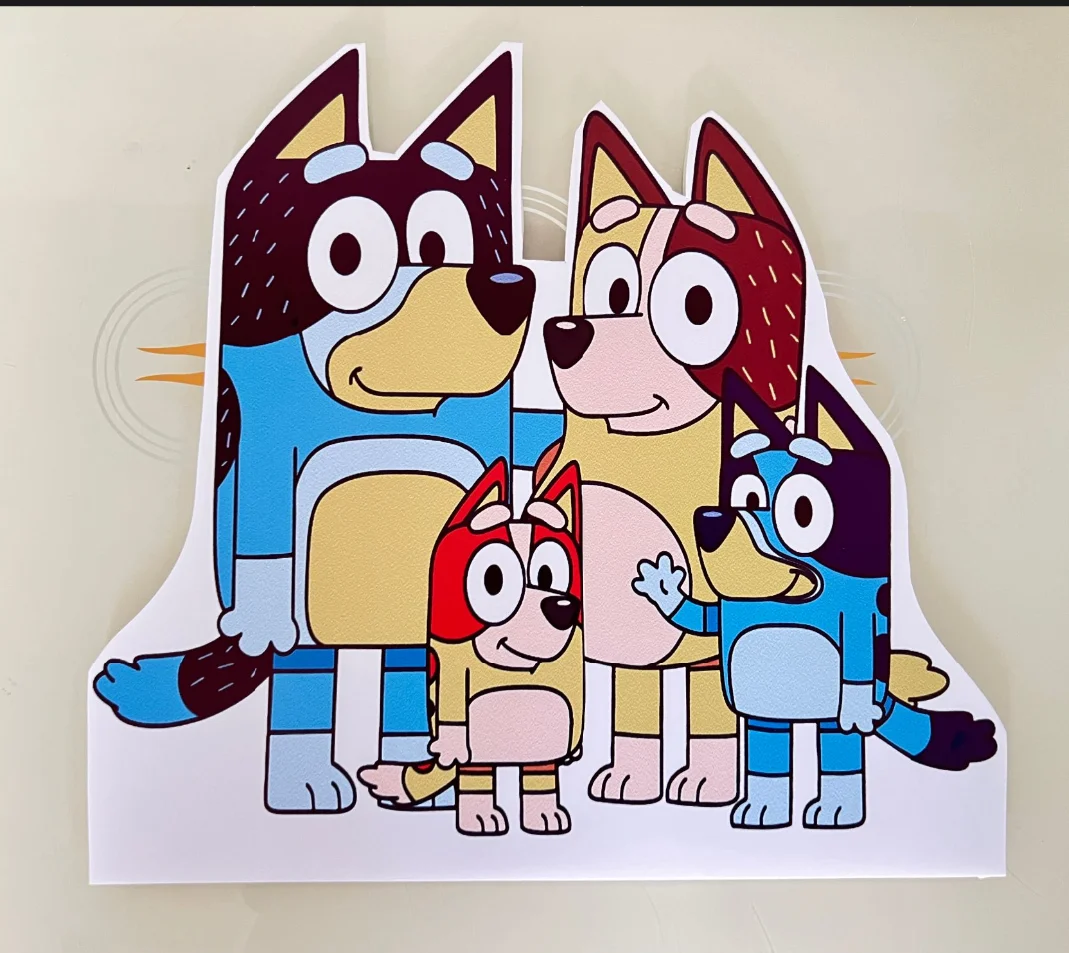 الأزرق الكلب الأسرة القواطع البنغو ديكور كبير استحمام الطفل حفلة عيد ميلاد الوقوف الدعائم عيد ميلاد رغوة مجلس خلفية الخلفية