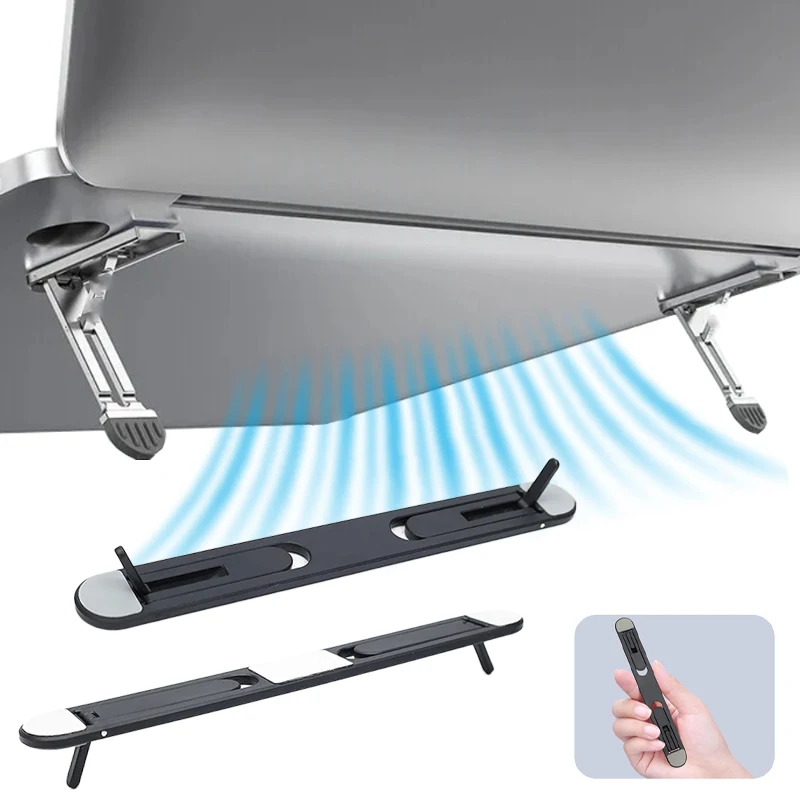 

Складная подставка для ноутбука, держатель для Macbook Pro Air, невидимый кронштейн для ноутбука, охлаждающая подставка, универсальная клейкая подставка для ноутбука