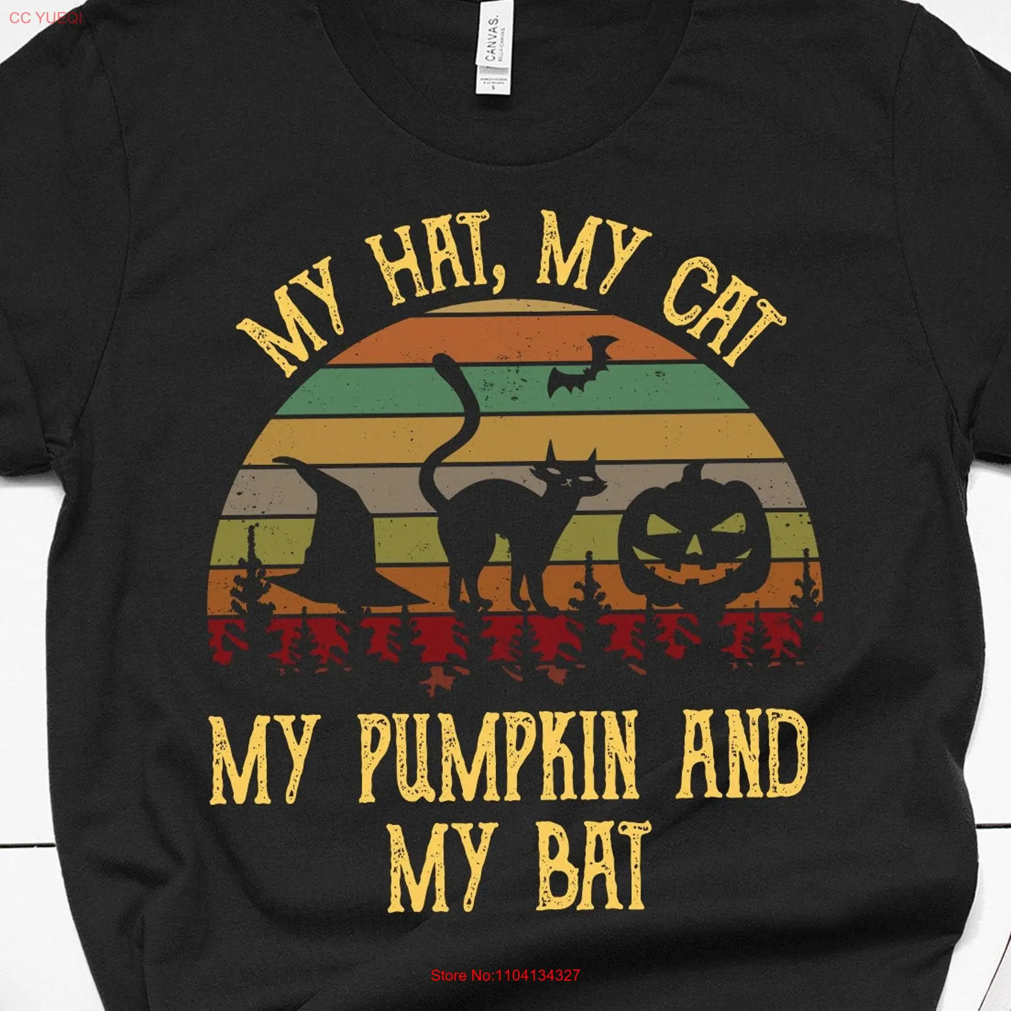 Halloweens Cat Witch Quotes T Shirt for a Retro Clipart Costume and Kids long or short sleeves