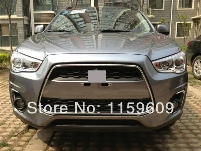 

For Mitsubishi ASX Outlander Sport 2013 2014 2015 ABS Chrome Front Grille Frame Cover Trim Car Accessories Stickers