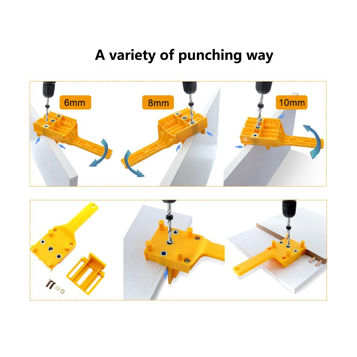 Holz bearbeitung Straight Hole Puncher 6-10mm abs Kunststoff Hand plank Puncher Holz bearbeitung Locator