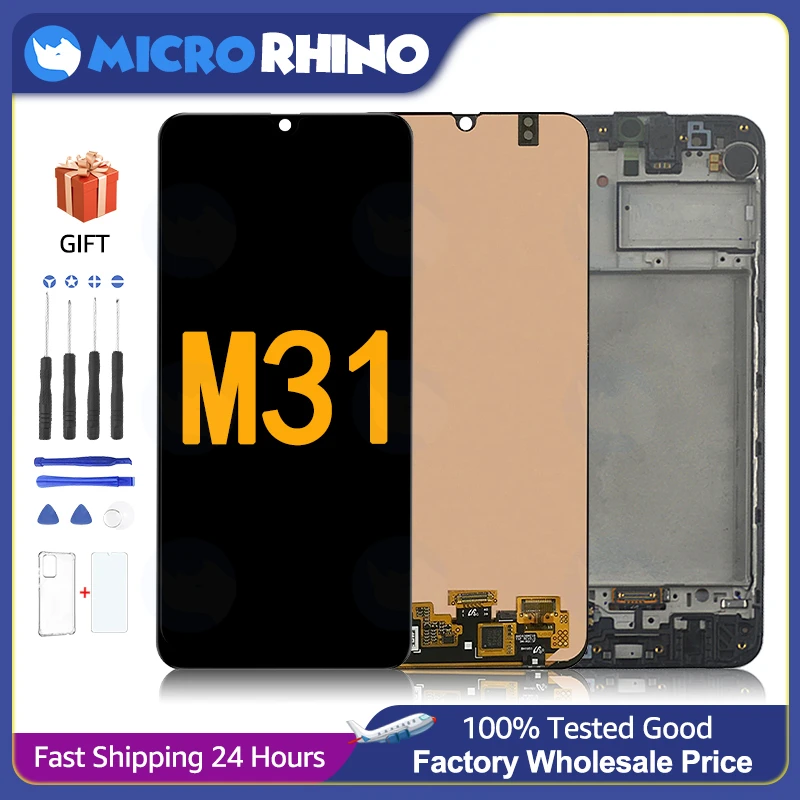 100% Original Super AMOLED For Samsung Galaxy M31 M315F M315F/DS M315F/DSN Touch LCD Screen Digitizer Assembly Replacemet