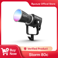 Aputure STORM 80c Full-Color Compact Point Source Fixture Video Light 1800K-20000K G/M Color Correction Photography Light