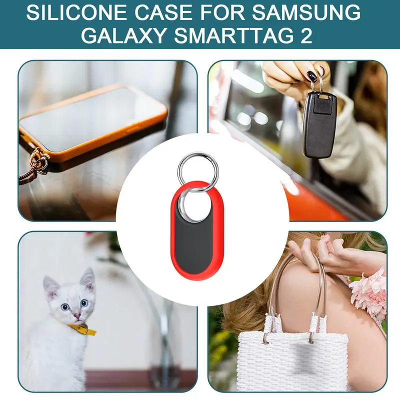 For SamsungGalaxy SmartTag 2 Locator Tracker Case Keychain Anti-lost Cover Sleeve Protective Case For Smart Tag Trackers Holder