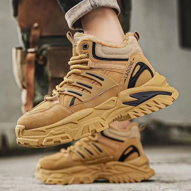 

Men's Winter Warm Cotton Shoes 2026 New Classic Fashion Retro Plush Comfortable Anti Slip Snow Boots Outdoor Sports Casual Shoes