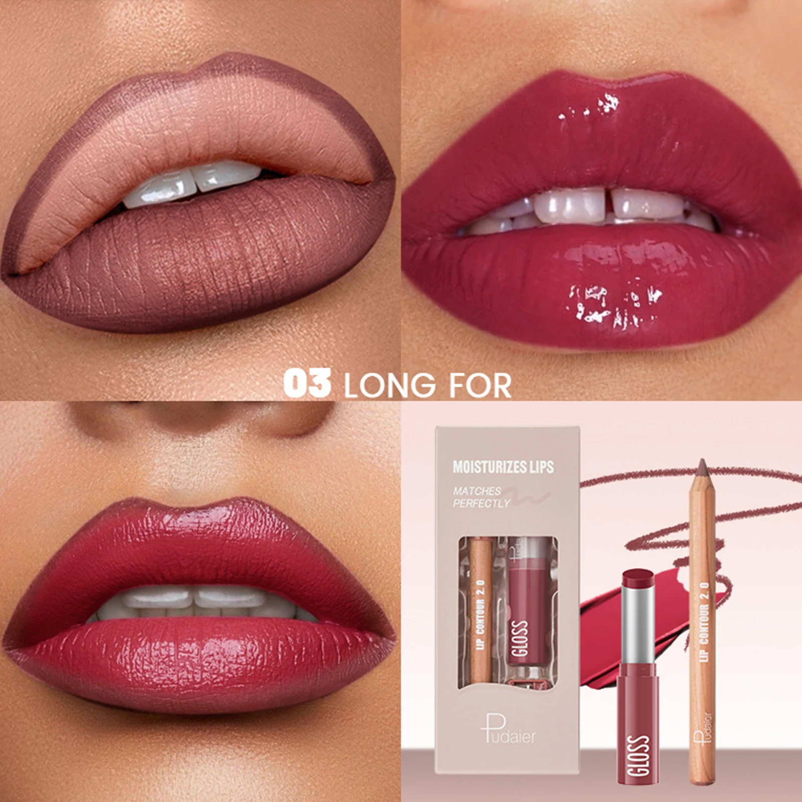 

Lipstick with Pencil Sharpener Set Long Lasting Not Fade Matte Lipstick for Working Office Or Various Holidays