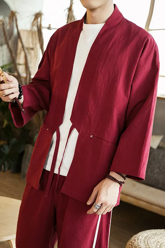 roupa-tradicional-chinesa-de-verao-para-homens-camisas-hanfu-traje-retro-tang-solto-robe-masculino-kimono-cardigan-top-de-algodao-com-fenda