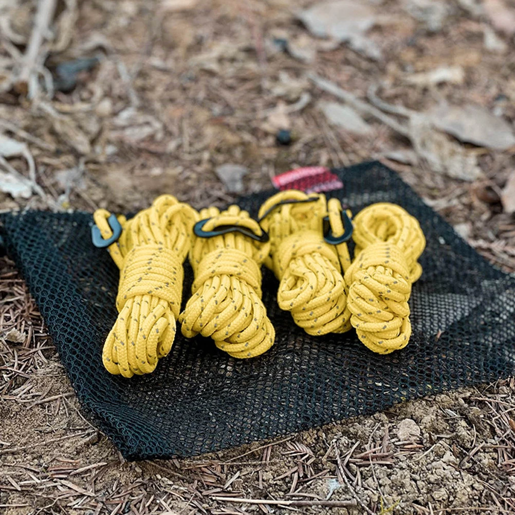 

4pcs Reflective Tent Tying Rope Windproof Camping Clothes Hanging Strap Outdoor Adventure Paracord For Hiking Climbing Supplies
