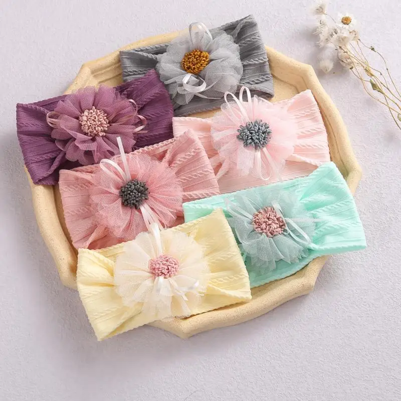 

Mesh Flower Baby Headband for Girls Kids Elastic Hair Accessories Toddler Infant Turban Newborn Head Band Headwear