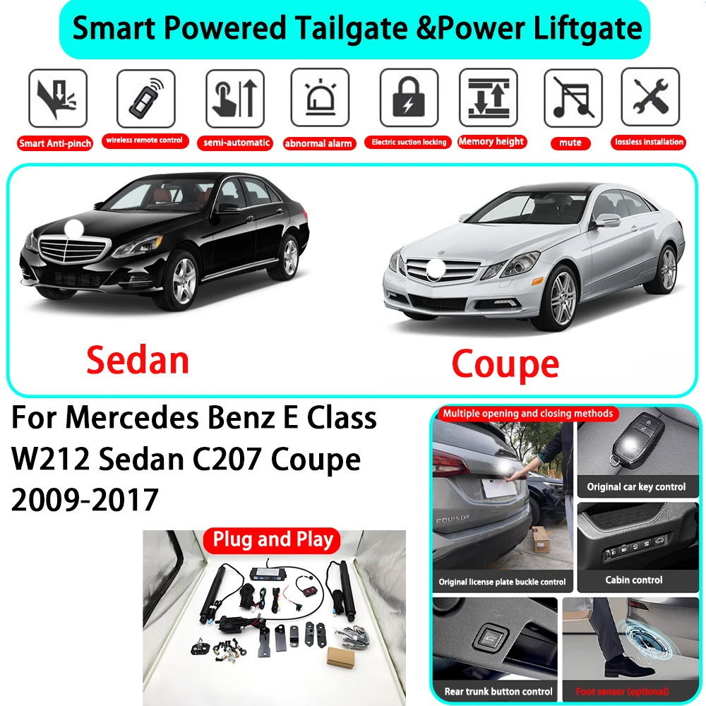 for Mercedes Benz E Class W212 Sedan C207 Coupe 2009-2017 Smart Automatic Powered Tailgate Electric Power Tailgate Lift Kit