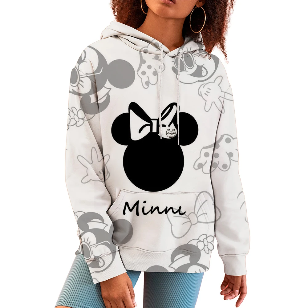 Women Sweatshirt Jacket Clothes Hoodies Women\'s Pockets Long Sleeve Pullovers Disney Minnie Mickey Mouse Female Tops