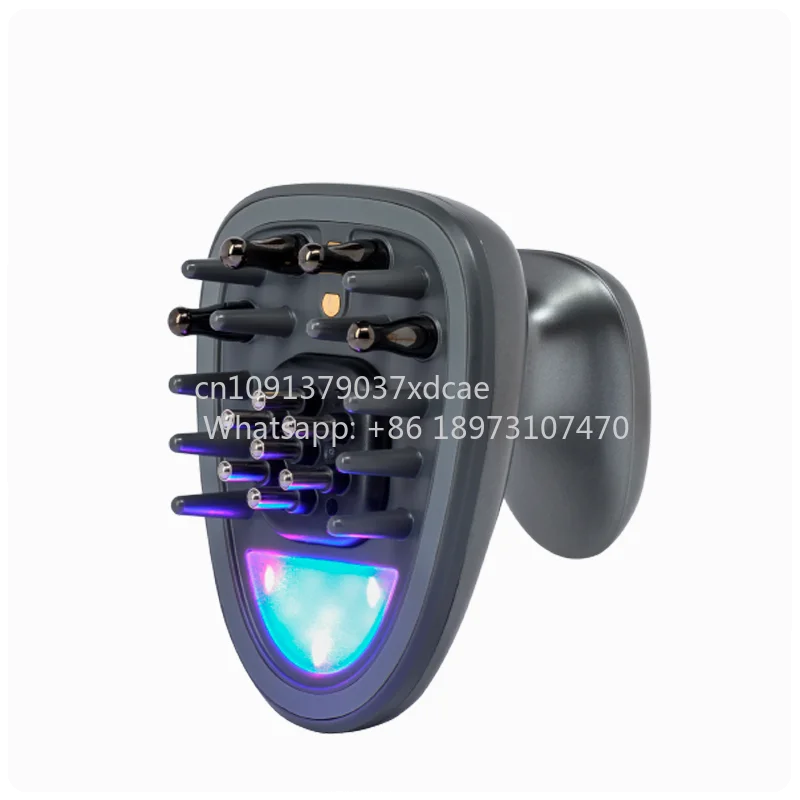 2026 Waterproof Vibrating EMS Scalp Massager With Red & Blue Light Therapy
