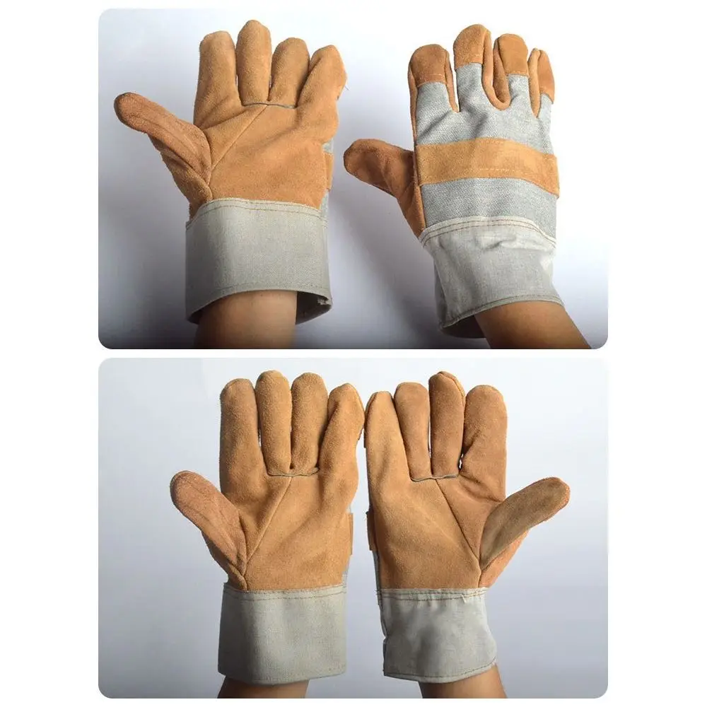 Sarung Tangan Las Kulit Sapi Baru Tebal Tahan Aus Sarung Tangan Kerja Pendek