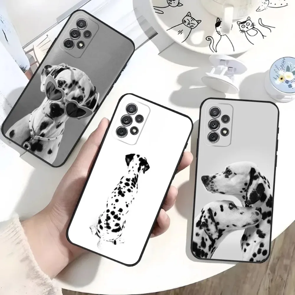 

Cute Dalmatian Dog Phone Case For Samsung S25,S24,S21,S22,S23,S30,Ultra,S20,Plus,Fe,Lite,Note,10 Black Soft Shell