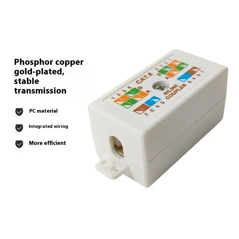 1Pcs Inline Punchdown Krone Coupler Joiner For Cat6/Cat5E Ethernet Network Cables RJ45 Desktop Information Box Junction Box