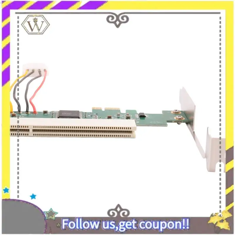 New PCIE To PCI Adapter PCI Express X1 To PCI Expansion Card Riser Board ASM1083 Chipset With 4-Pin Power Connector Easy Install