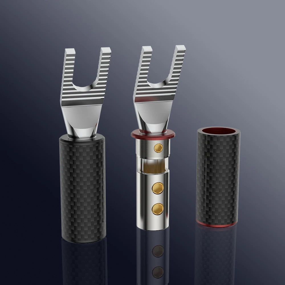 High End VIBORG XM203AG/VB404AG/VS703ag Perak Murni Solid XLR RCA Banana Y Spade Plug Kabel Audio HiFi Speaker Konektor Kabel