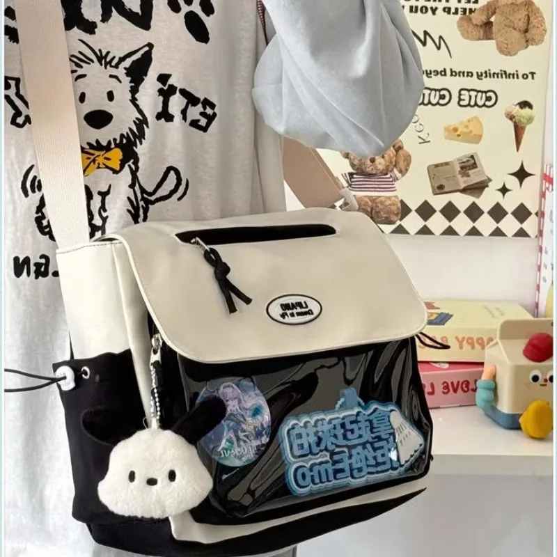 

HAEX Harajuku Women Ita Bags Fashion Casual Nylon DIY Anime Badge Crossbody Shoulder Bolso Mujer Students Commute Bag Female