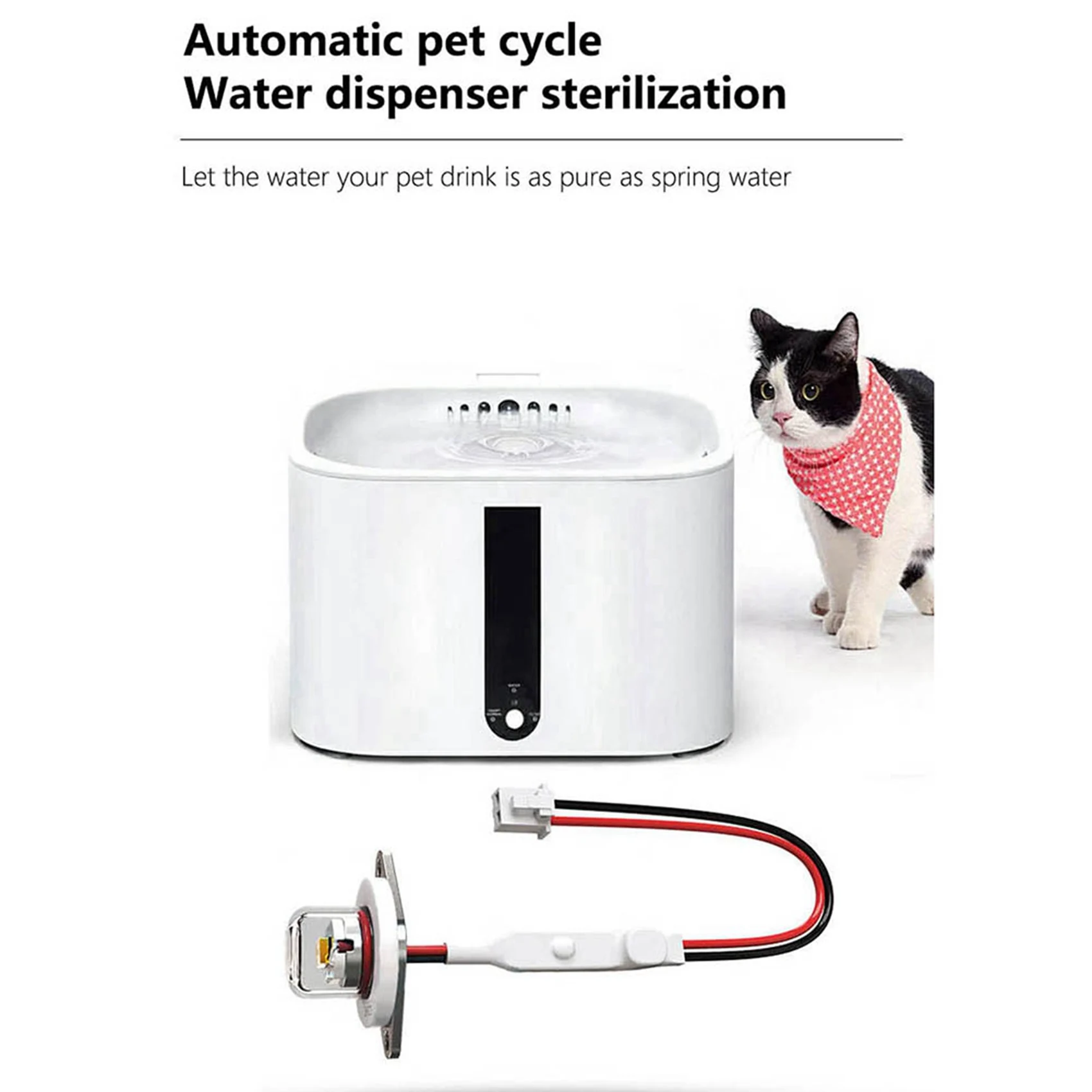 TAIGH-3X DC12-24V UVC 270-280NM Ultraviolet Water Purifier Sterilization Pet Water Dispenser Humidifier Disinfection Module
