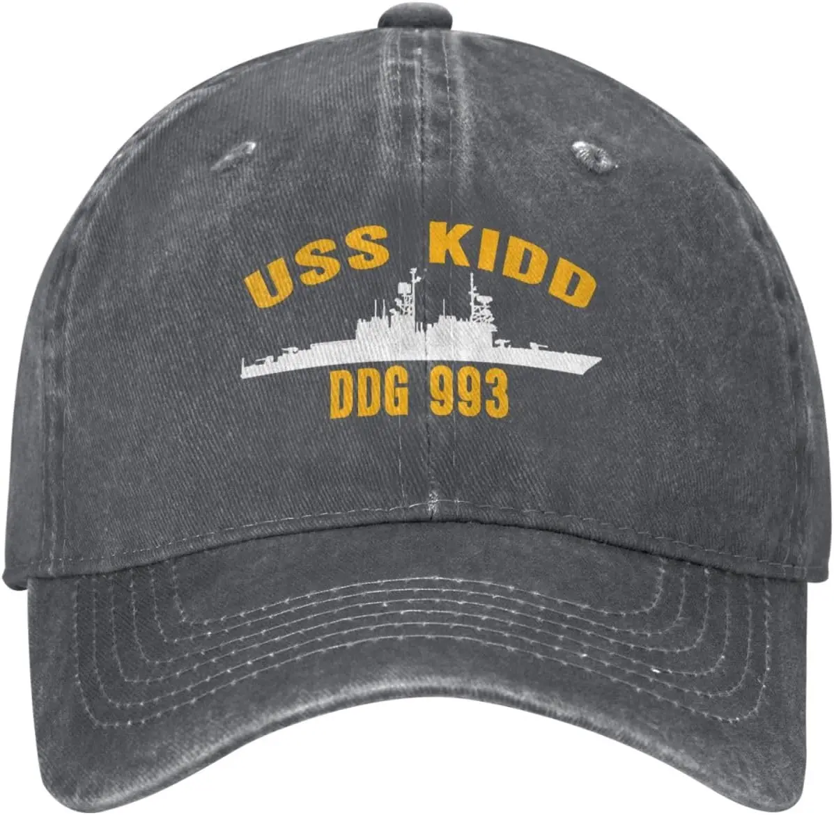 Kidd DDG 993 Naval Ship Baseball Cap Washed Cotton Dad Hat Adjustable for Men Women