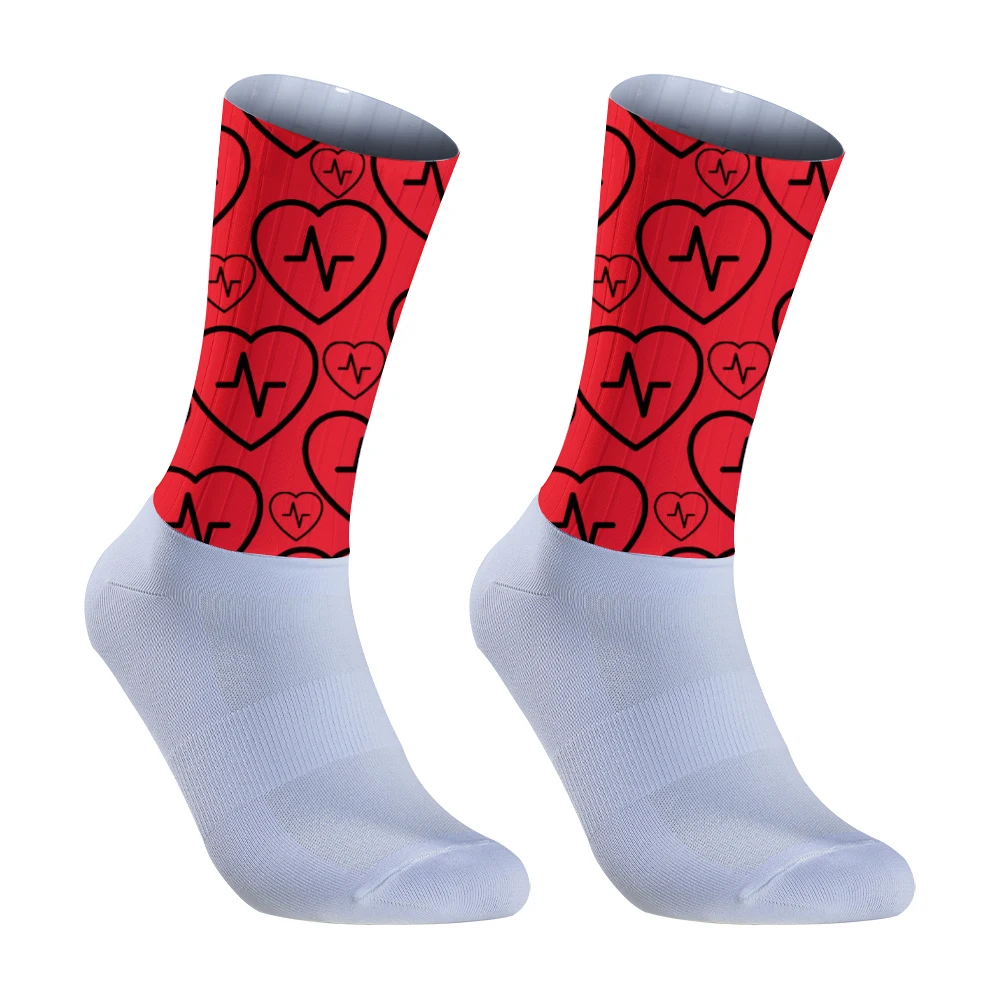 

Sports Style New Cycling Polka Dot Summer Socks Non-slip Silicone Pro Outdoor Racing Bike Socks Calcetines Ciclismo