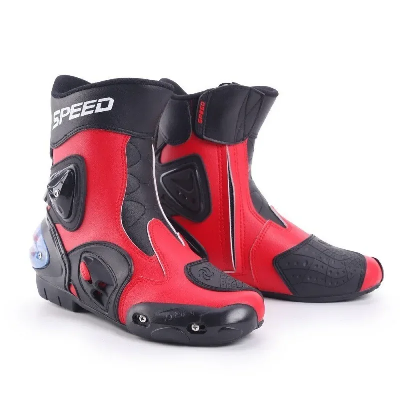 

Motorcycle Boots A004 Unisex Microfiber Leather Motorbike Riding Anticollision Ankle Protective Shoes Moto Racing Short Boot