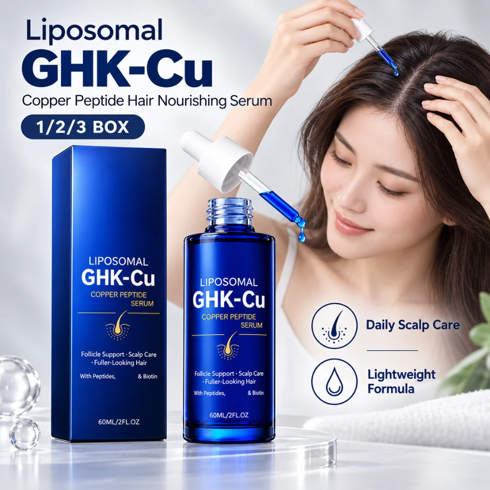 GHK-Cu Copper Peptide Hair Nourishing Serum 2 fl oz Biotin Scalp Moisturizing Care for Thinning Hair Fuller Volume Root Support