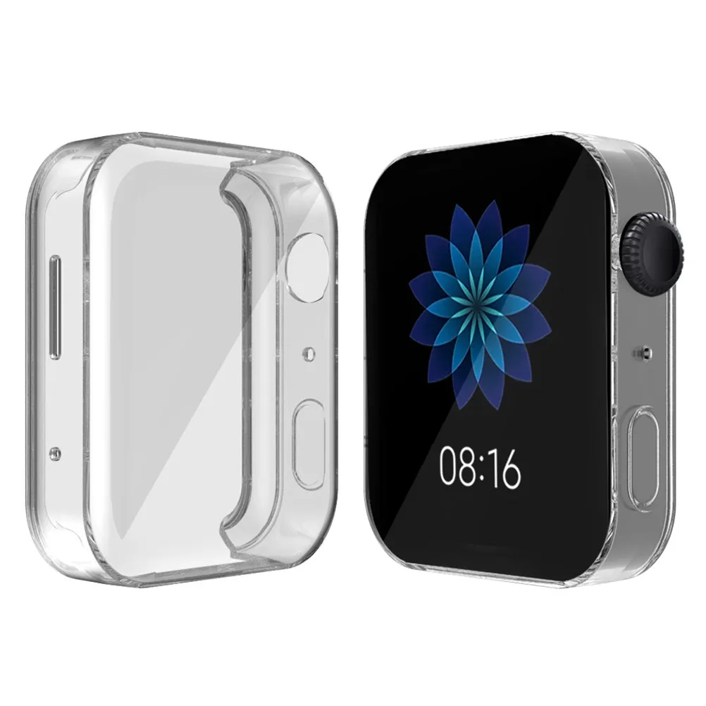 

2Pcs Transparent Flexible Tpu Smart Watch Cover Lightweight Drop Proof Anti-Fingerprint Protective Case for Smart Watch