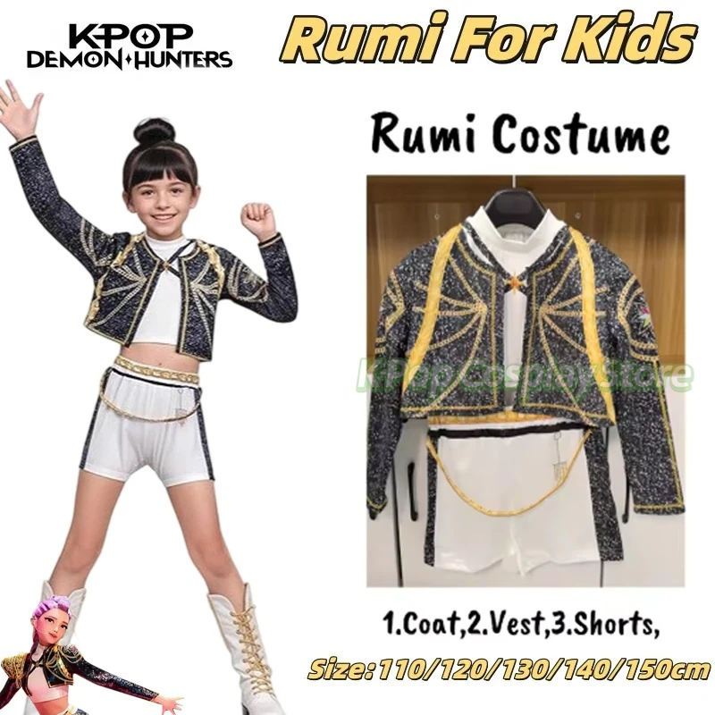 

K-Pop Demon Hunter Rumi Zoey Mira Demon Hunters Cosplay Costume for Girl Halloween Stage 3D Printed Pattern Role Play Clothes