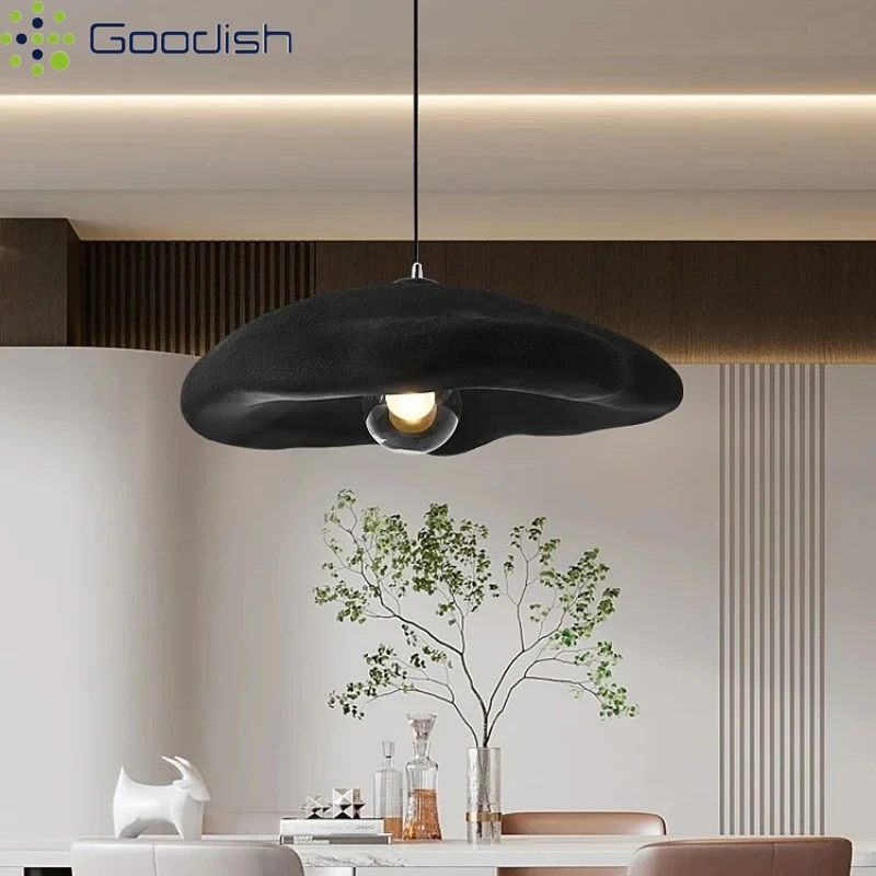 Janpanese Wabi-sabi LED Pendant Lights Reef Cloud Cap Iron Art Creative Painted Lamps for Living Room Home Decoration Chandelier
