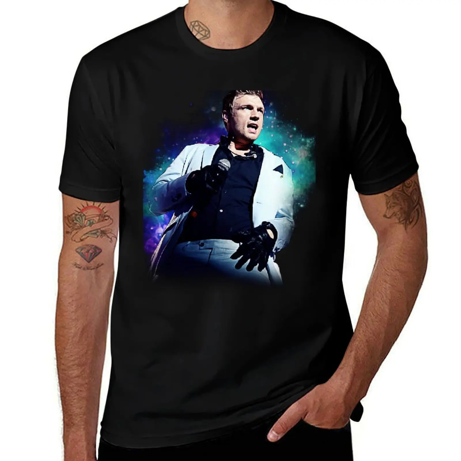 

Nick Carter Galaxy T-Shirt Work Short Sleeve Cotton Top