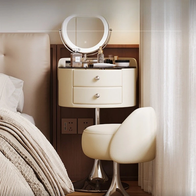 Simple Cream Style Dresser Mini Bedroom Mirror Makeup Table