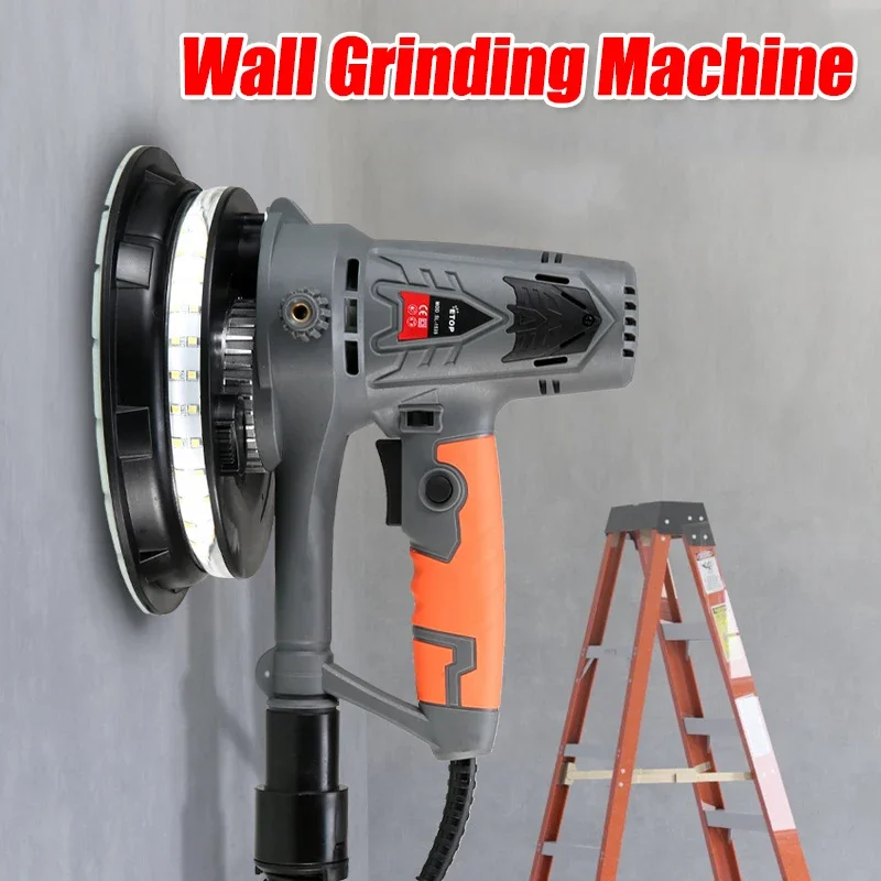 1250W Drywall Sander Wall Grinding Machine Self-Vacuum Sandpaper Machine Double Led Light Putty Handheld Electric Polisher 220V