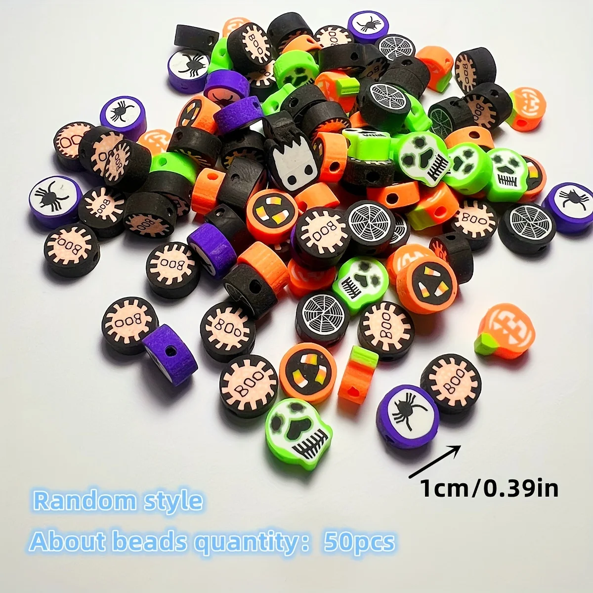 50 Stück weiche Keramikperlen für Halloween, können als Schmuckarmbänder zum Selbermachen verwendet werden – Detail 5
