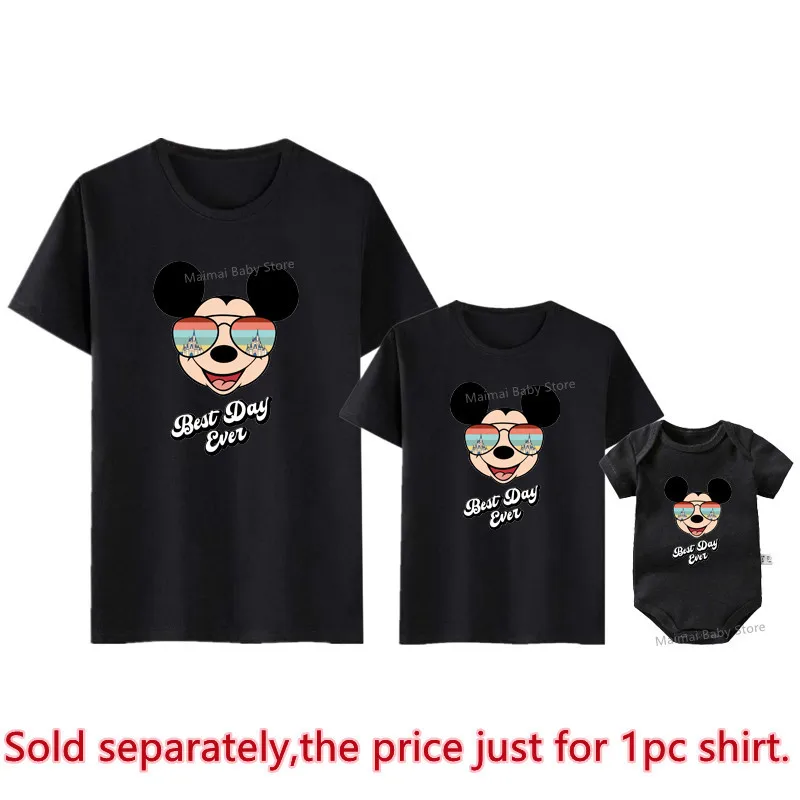 New Best Day Ever Disney Trip Shirts Funny Family and Friends Matching maglietta a tema Mickey Minnie Mouse Family Look Outfits