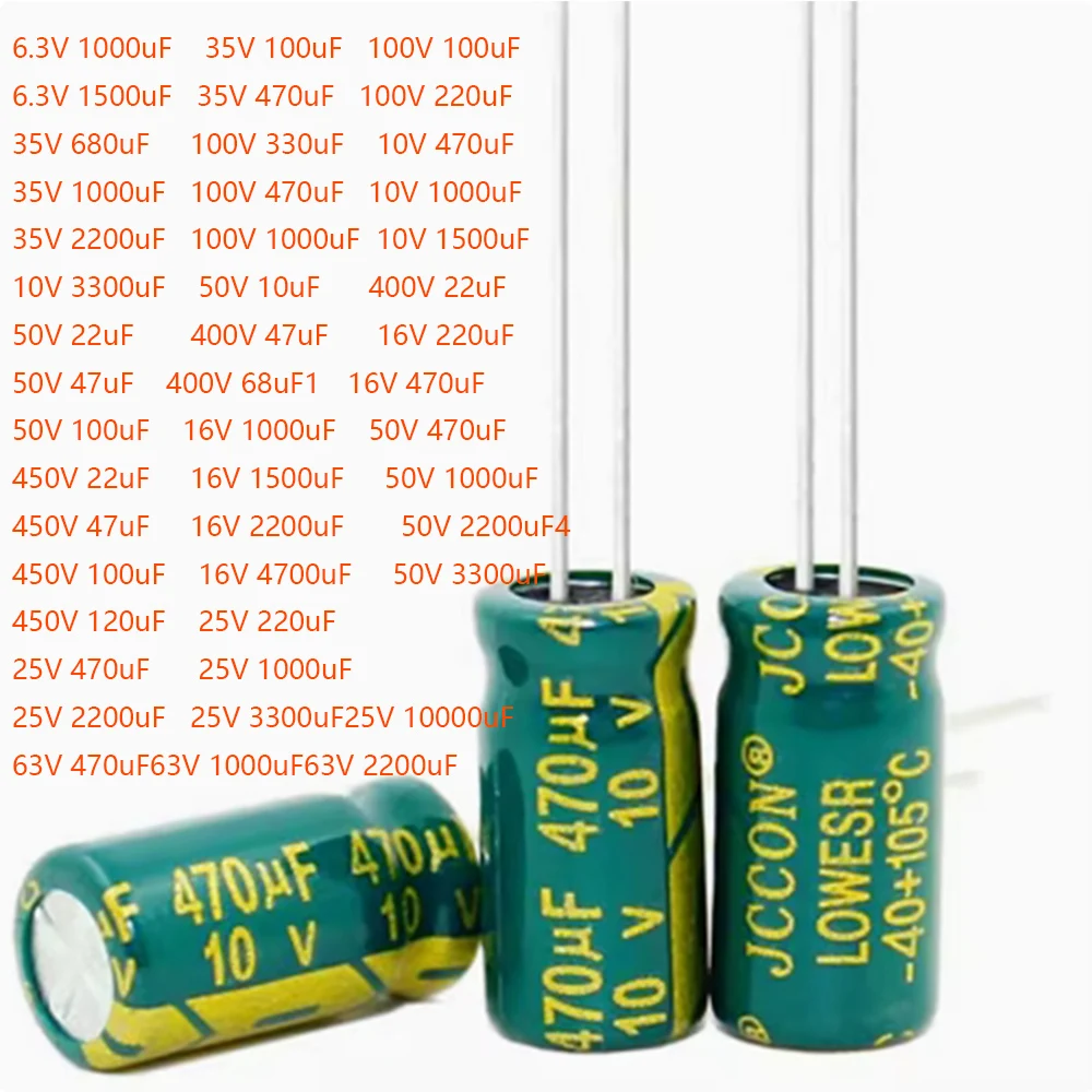 20 packs 6.3V10V16V25V35V 100 220 470 10000uf electrolytic capacitor capacitor element