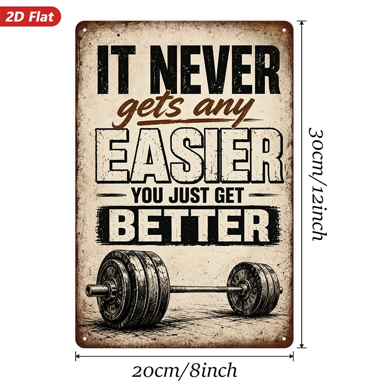 2D Flat, 1pc Metal Sign Wall Art, Inspiring Quote Wall Art Decor, Motivational Text 